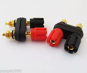 10pcs Gold 5-way Dual Binding Post Audio Amplifier Terminal 4mm Banana Jack - Picture 1 of 4