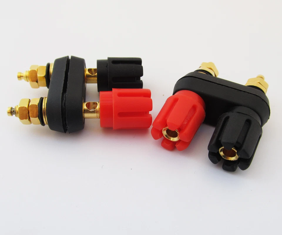 10pcs Gold 5-way Dual Binding Post Audio Amplifier Terminal 4mm Banana Jack - Image 1 of 4