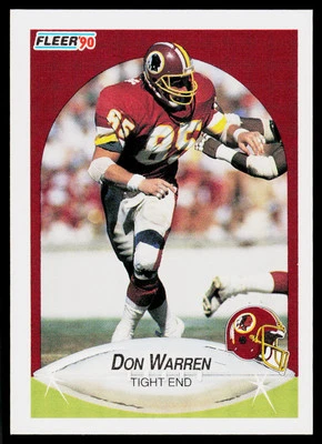 Don Warren, 1990 Fleer Football Card, #168, Washington Redskins, - Image 1 of 2