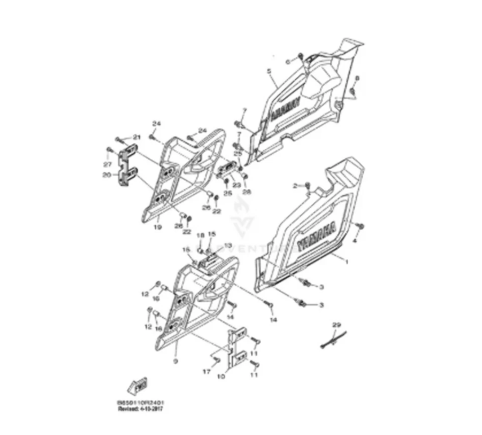 雅马哈铰链组件套件适用于 Viking VI 2015-17 2PG-F4772-00 — 第 1/1 张图片