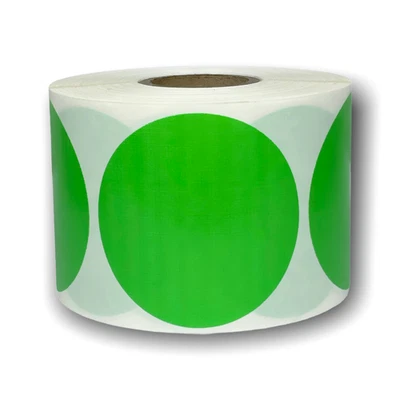ZEBRA / ELTRON Direct Thermal Labels 3" Round Green - (2) Rolls of 500 EA - Image 1 of 3