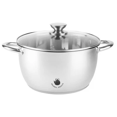 Edelstahl Kochtopf 7,6L mit Glasdeckel 28cm – Induktion, Spülmaschinenfest - Bild 1 von 4