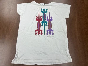 VINTAGE LAUREL BURCH DAMEN SHIRT ONE SIZE LEAPING LIZARDS ART NOS 90ER NEU - Bild 1 von 8