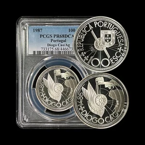 PORTUGAL. 1987, 100 Escudos, Silver - PCGS PR68 DCAM - Top Pop 🥇 Diogo Cão - Picture 1 of 5