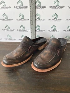 Freebird by Steven Monalisa Mules Brown Leather Slip-On Loafers Size 11 Distress - Picture 1 of 7