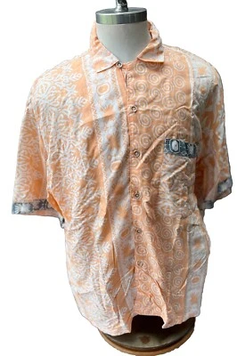 Camisa havaiana We Be Bop botão frontal multicolorida botões de coco masculina 2XL - Imagem 1 de 4