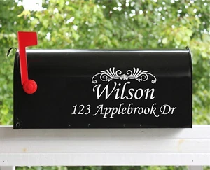 Set of 2 - 5" x 11" Custom Mailbox Decals Stickers Name Number and Street Name - Picture 1 of 11