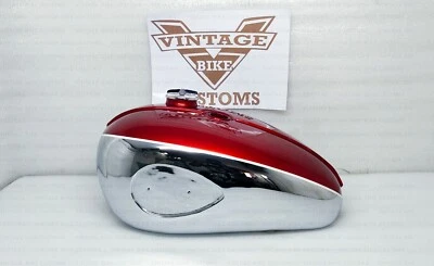 Gas Tank For Bsa A65 1968-69  2 Gallon Usa Specs In Cherry & Chrome With Cap - Image 1 of 4