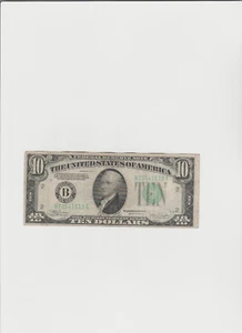 1934-C $10 TEN DOLLARS FRN FEDERAL RESERVE NOTE NEW YORK, NY - Picture 1 of 5