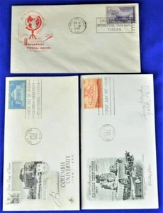 1949-54 FDC (3) - Bicententento. COLUMBIA UNIV., 100O TERRITORIO KANSAS, POSTAL ONU - Imagen 1 de 2