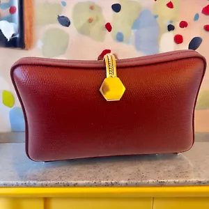 ELAN Vintage rot Schlangenleder Print Hartschale Crossbody Handtasche oder Clutch - Bild 1 von 15