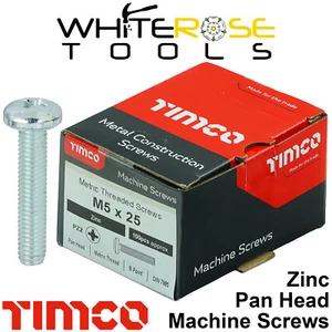 TIMCO Machine Screws Pan Head Zinc Pozi Head 100 Screws Box M4 M5 M6 - Picture 1 of 26