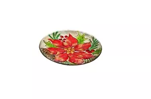Bird Bath Evergreen Flag & Garden Holiday Poinsettia New in Box - Picture 1 of 2