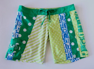 Billabong Junior Niño 7 Board Shorts Traje de Baño Rayas Verdes Lunares 32x15" Foto 1 de 4