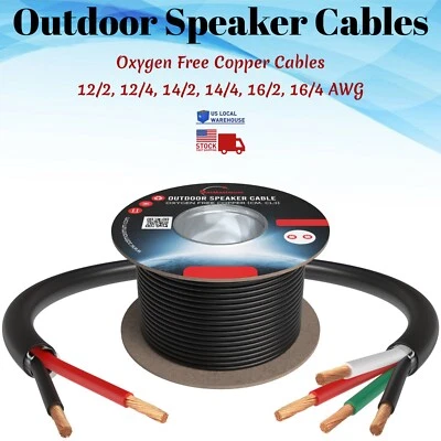 ELECTRO-STORE4U Outdoor Speaker Cable Wire Bulk CL3 Rated Direct Burial Oxygen Free Copper Lot