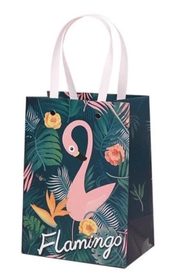 Gift Bag Paper Flamingo birthday holiday wedding baby  - Image 1 of 4