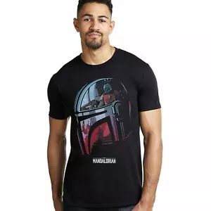 Official Star Wars Mens  Mandalorian Helmet T-shirt Black S - XXL - Picture 1 of 6
