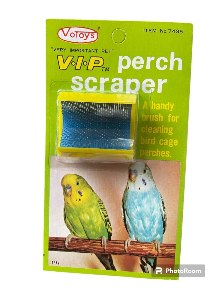 VOTOYS Vo-Toys Bird Plastic Perch Cleaner Scraper Parrot Cockatiel Parakeets Red or Ylw