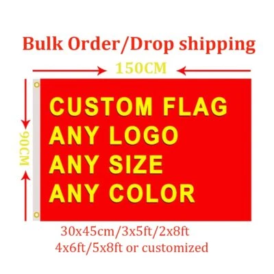 Custom Flag 3x5/2X3/4X6/5X8FT Any Size Banner Personalized Design Polyester  - Image 1 of 4