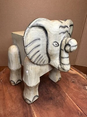 Handcarved Wooden African Elephant bank - Image 1 of 4