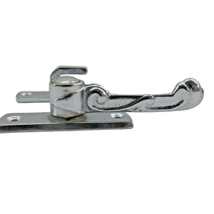 Vintage Italian Made Chrome Hardware Window Latch - Fancy Inlay Design 2524 2" - Picture 1 of 8