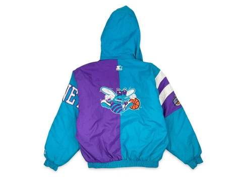 Vintage Charlotte Hornets Starter Jacket 90s Parka Winter Coat NBA R2 Cover