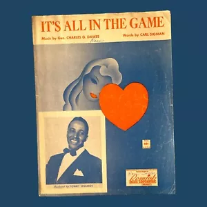 Its All In The Game Spartiti Dawes Sigman Uke Chitarra Tommy Edwards 1951 Vintage - Foto 1 di 3