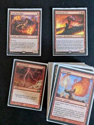 MTG Magic The Gathering Legacy Burn Deck - Sleeves And Case - Image 1 of 4