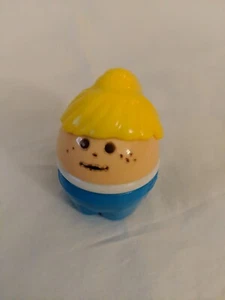 Vintage Little Tikes Blonde Hair Chunky Girl Figure with Freckles - Picture 1 of 4