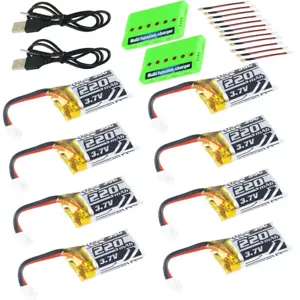 3.7V LiPo Battery 220mAh 1S 35C with 6 in 1 Charger and Cable for E010 JJRC H36 - Picture 1 of 14