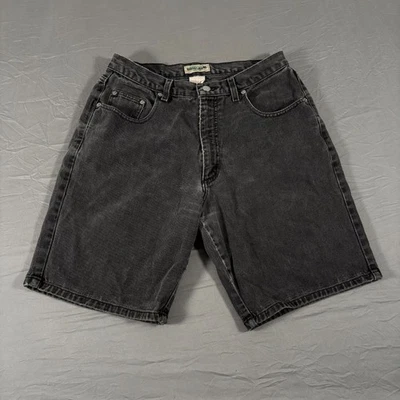 Vintage Guess Jeans USA Black Denim Shorts Mens 31 Triangle Logo 90s 100% Cotton - Image 1 of 4