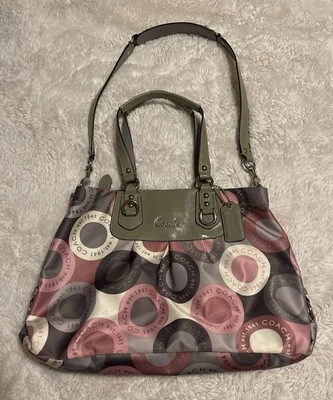Coach Poppy Circle Print Satchel F15504 Multicolor Tote Shoulder Bag with Strap - Image 1 of 4