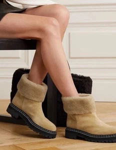 BOTÍN DE COMBATE PROENZA SCHOULER CA/sH gamuza tostada, UE talla 35 EE. UU. talla 5 precio de venta sugerido por el fabricante 995 USD NUEVO EN CAJA - Imagen 1 de 11