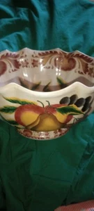 Rara ciotola frutta cinese decorativa accento orientale 11"x7" assolutamente stupenda - Foto 1 di 9
