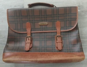 Vintage Polo Ralph Lauren Black Watch Plaid Messenger Laptop Bag - 16'' x 13'' - Picture 1 of 15