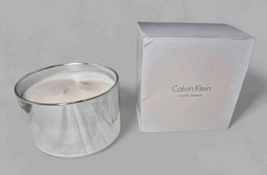 Rare Calvin Klein Conifer Branch Candle Silver Glass Container 16.5 Oz. With Box - Picture 1 of 12