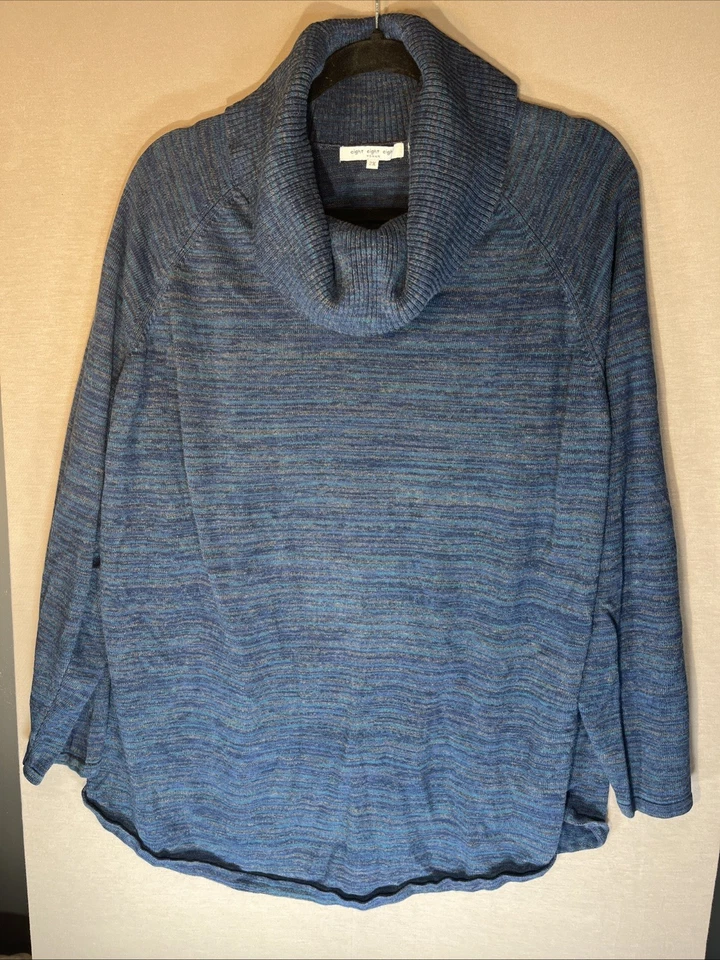 Eight Eight Eight Womens Sweater 2X 100% cotton Turtle Neck Long Sleeve - Image 1 of 3