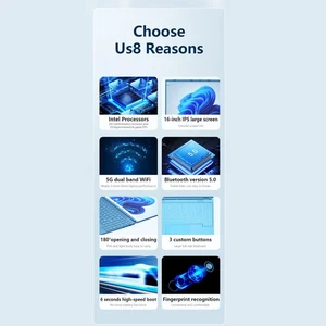 16 Inch Laptop For N5095 CPU For Windows10 11 2.4G 5G Wifi 1920x1200 HD - Picture 1 of 42