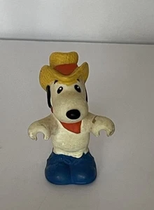 Vintage Peanuts Snoopy Plastic Figure 3" Collectible 1966 Cowboy Farmer United - Picture 1 of 2