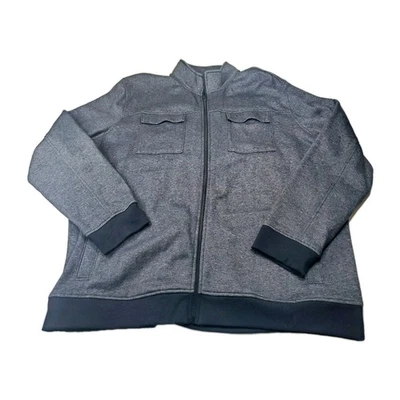 Apt. 9 Sweater Jacket Mens XXL Black Full Zip Fleece With Pockets Gorpcore Fall - Image 1 of 4