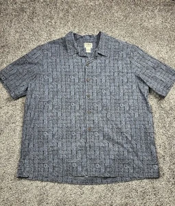 Vintage L.L. Bean Shirt Mens Large Cotton Tiki Tropic Hawaiian Tribal Camp Luau - Picture 1 of 4