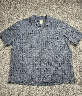 Vintage L.L. Bean Shirt Mens Large Cotton Tiki Tropic Hawaiian Tribal Camp Luau - Image 1 of 4