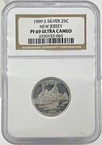 1999-S Silver Quarter New Jersey PF 69 Ultra Cameo - Picture 1 of 2