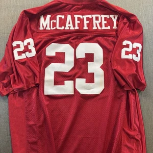 UNSIGNIERTES INDIVIDUELL genähtes Christian McCaffrey rotes Trikot Größe Large - Bild 1 von 10