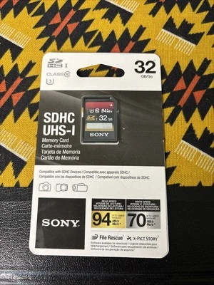 SONY SDHC UHS-I U3 32GB SD Memory Card Class 10 94MB/s FULL 4K ULTRA HD 3D 32G - Image 1 of 2