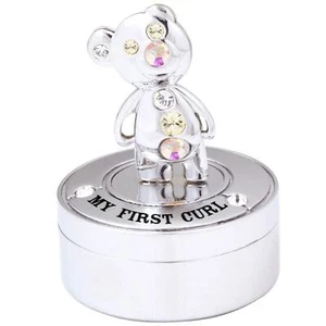 Mini caja de recuerdo de oso de peluche plateado cromado mesa decorativa de Matashi - Imagen 1 de 2