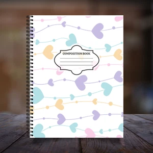 Spiral Notebook | Seamless Hearts Pattern | Notebook Journal Writing Journal - Picture 1 of 4