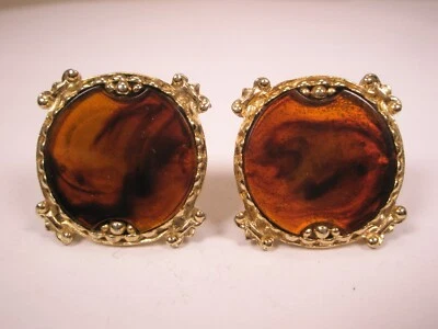 Gemelos SWANK GRANDES de calidad de resina naranja simples lisos Foto 1 de 4