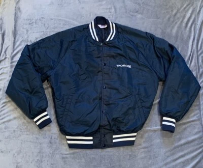 Chaqueta Bomber De Colección Años 90 MVP Monroe Auto Parts Carreras Azul Talla L Hecha en EE. UU. Foto 1 de 4