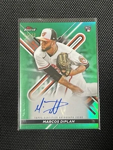 Marcos Diplan 2022 Topps Finest Green Refractor Rookie RC Auto 4/99 Orioles - Picture 1 of 2